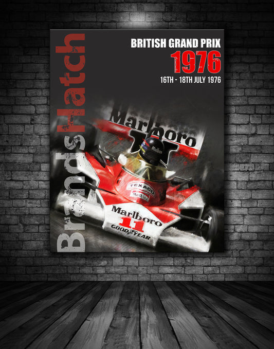 Brands Hatch 1976 Vintage Poster