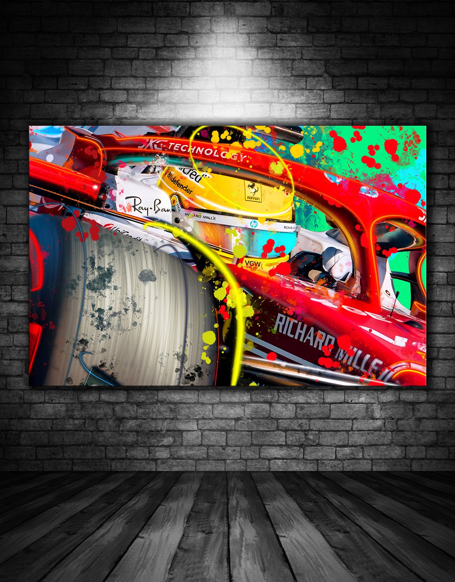 FERRARI F1 LEWIS HAMILTON PAINTING