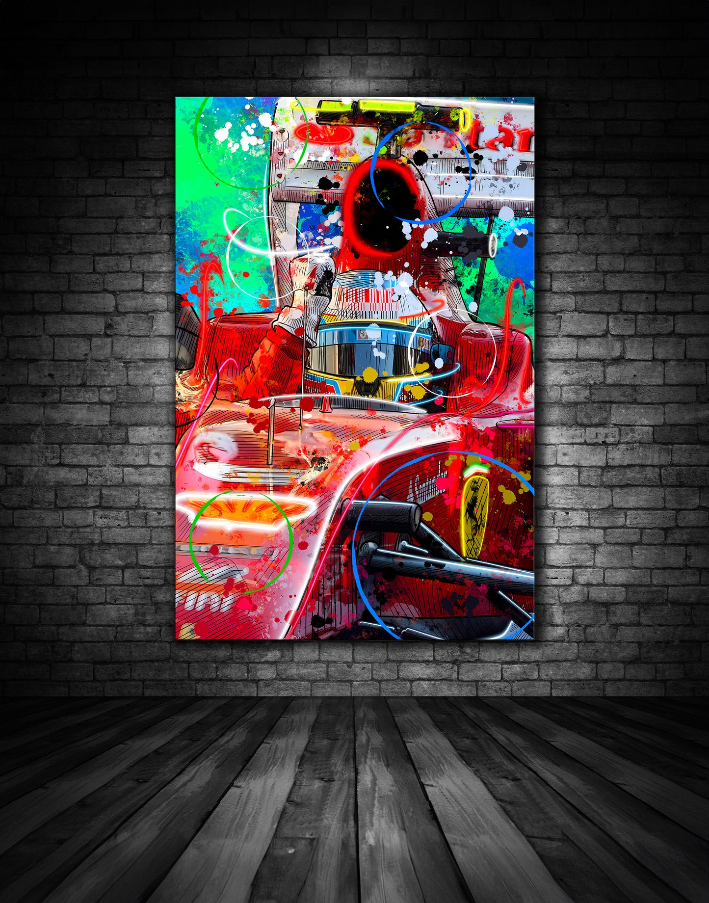 Fernando Alonso Ferrari Graffiti Painting