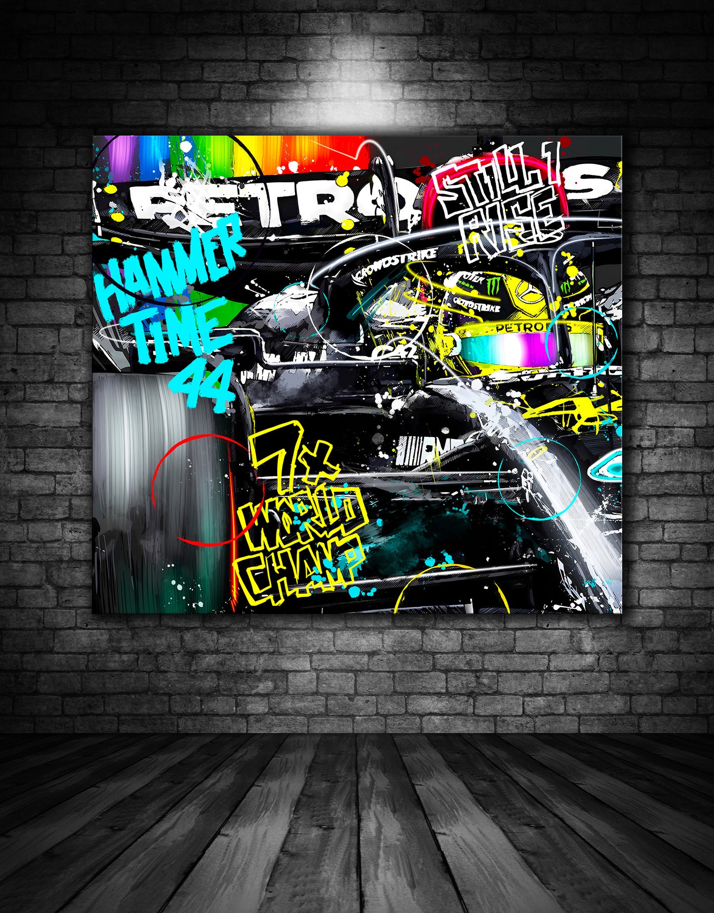 LEWIS HAMILTON AMG MERCEDES GRAFFITI PAINTING