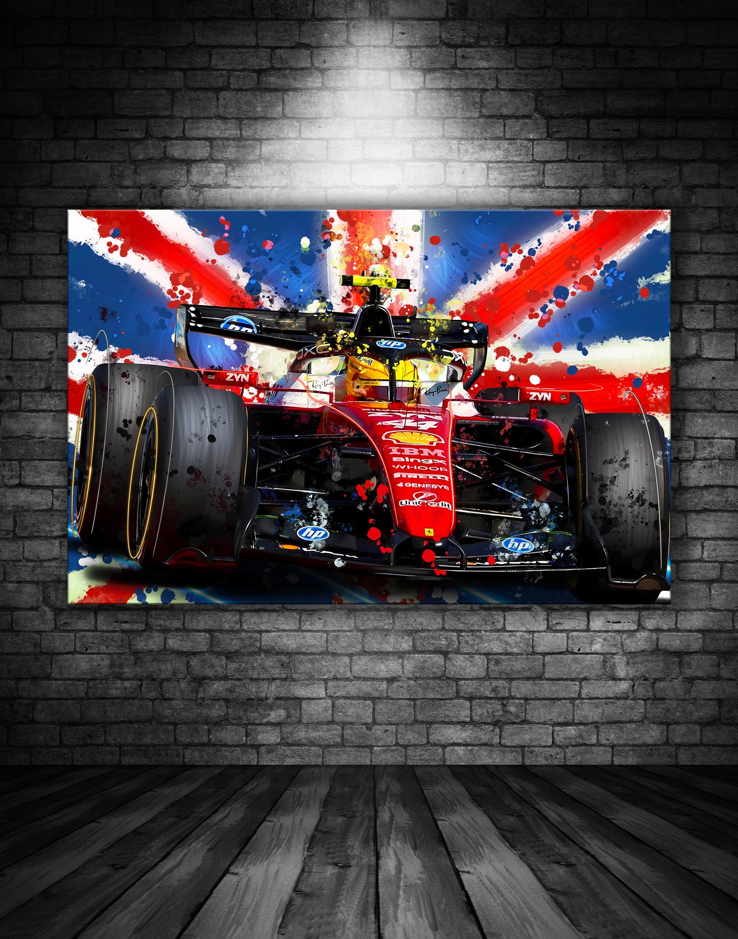 LEWIS HAMILTON FERRARI UNION JACK PAINTING