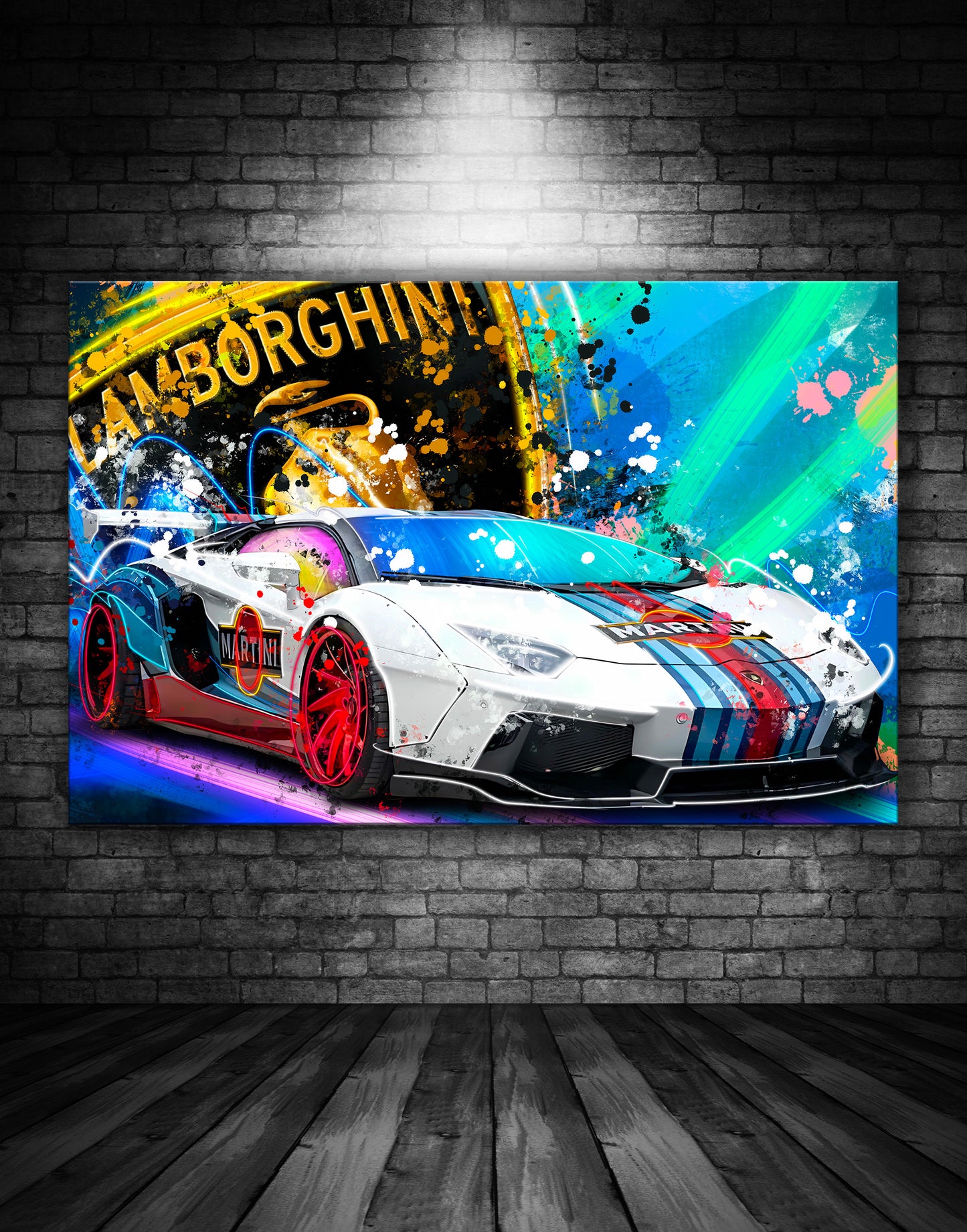 Lamborghini Aventador Martini Graffiti Painting