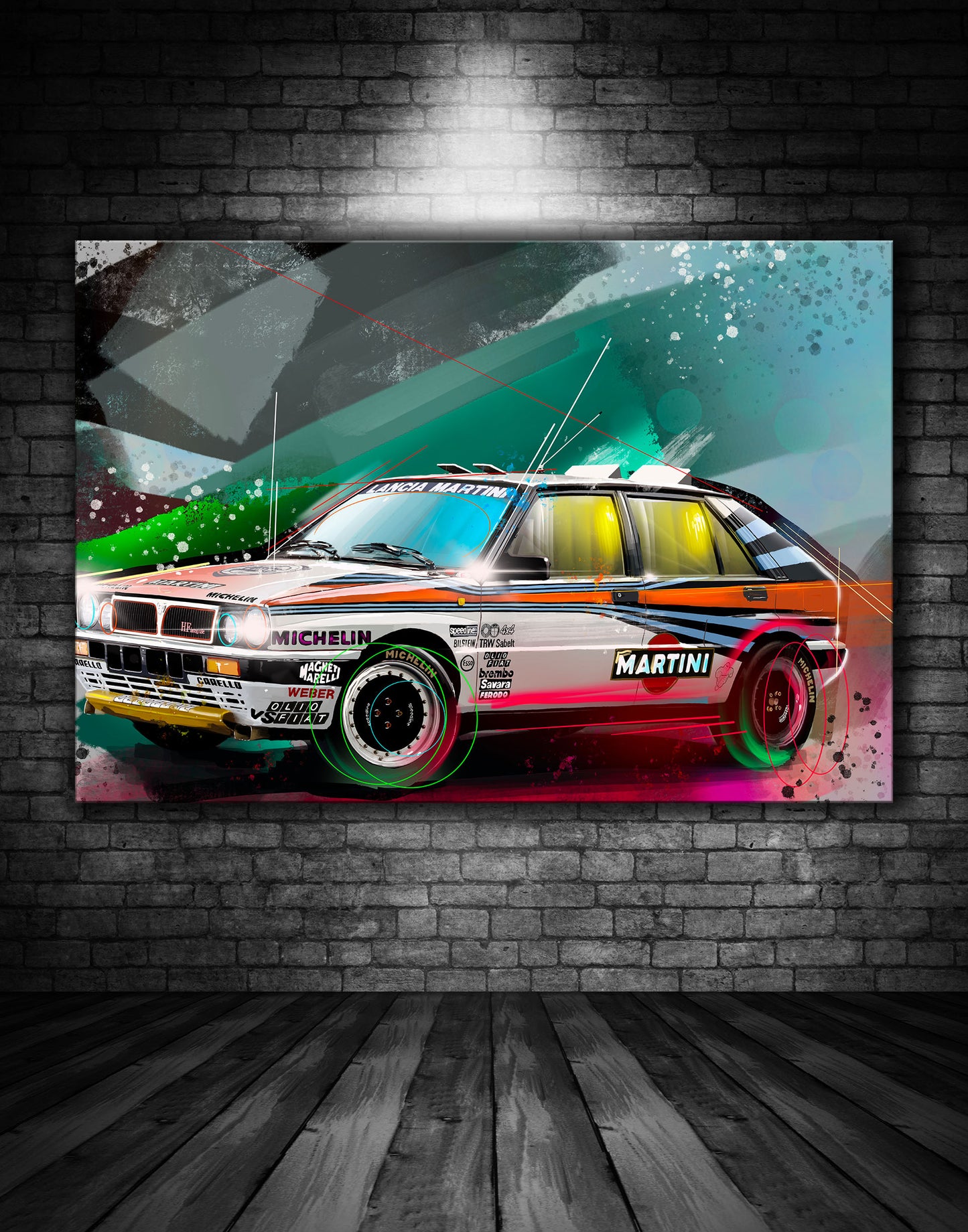 Lancia Delta HF Integrale Martini Rally Car Graffiti Painting