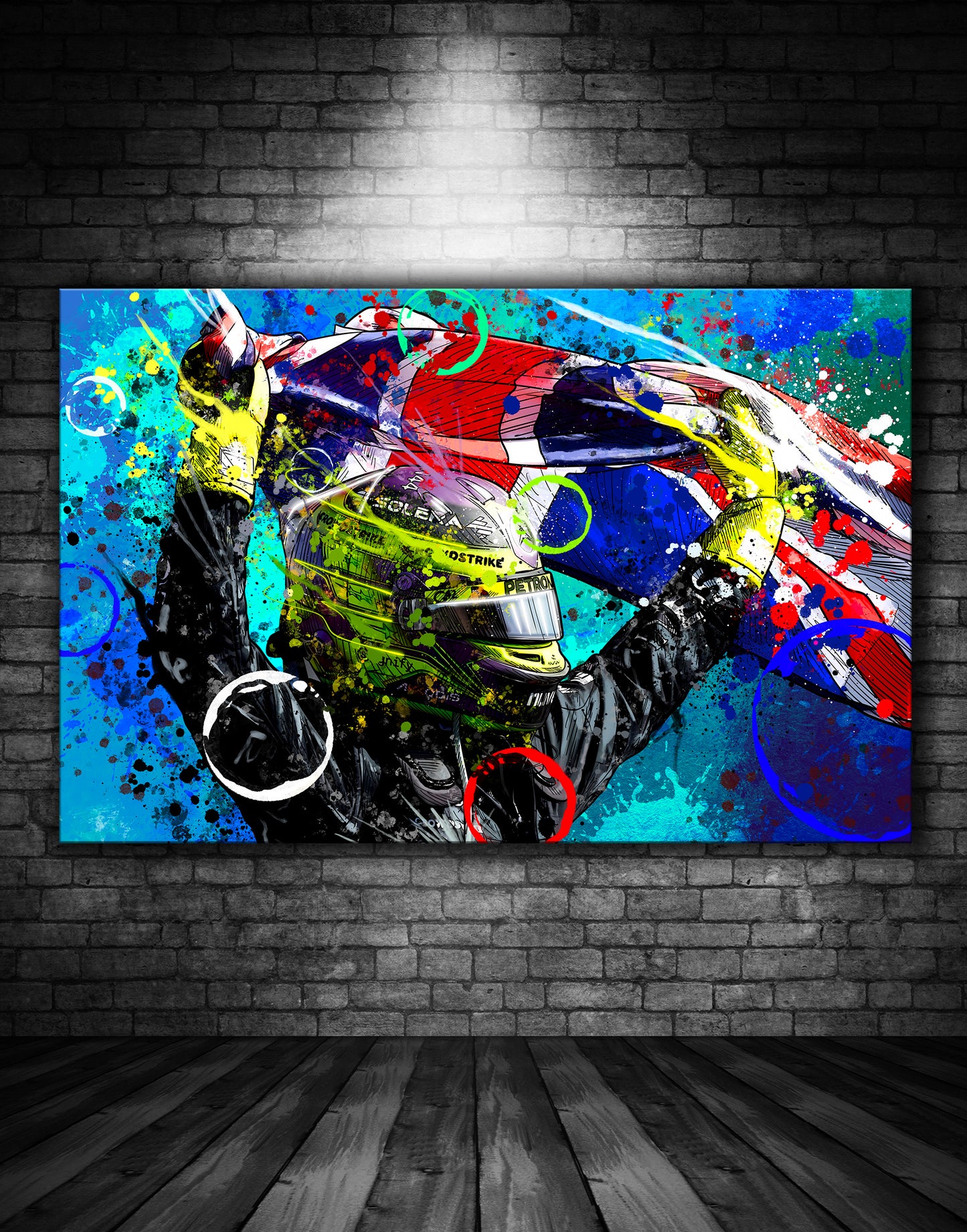 Lewis Hamilton Silverstone 2024 Victory Graffiti Painting