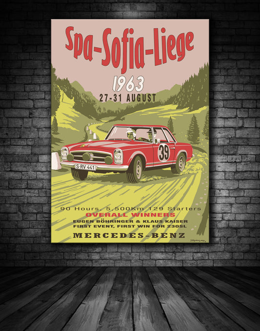 Mercedes Spa Sofia Liege 1963 Poster