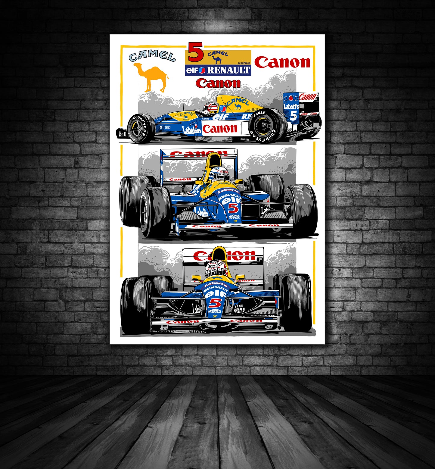 NIGEL MANSEL WILLIAMS F1 ILLUSTRATION PRINT