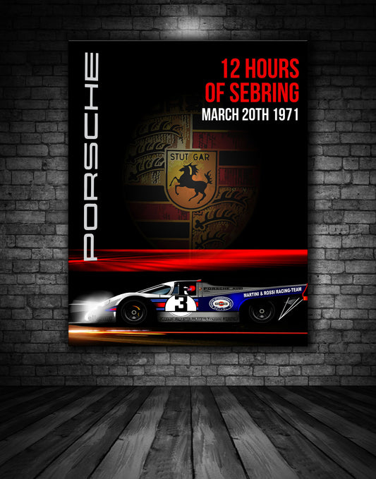 Porsche 917 Sebring Vintage Poster