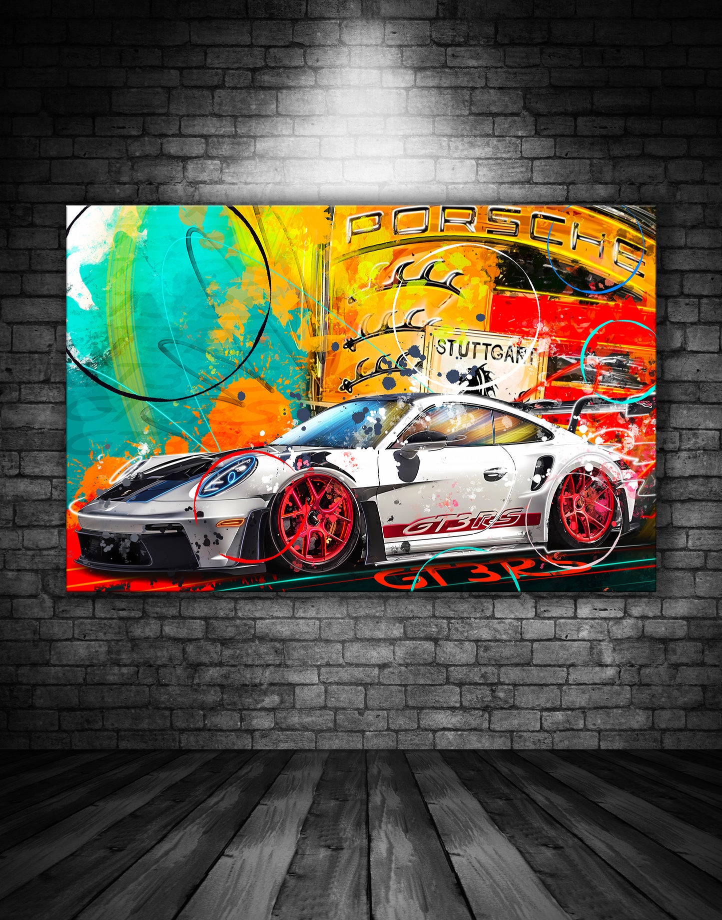 Porsche GT3 RS White Graffiti Painting