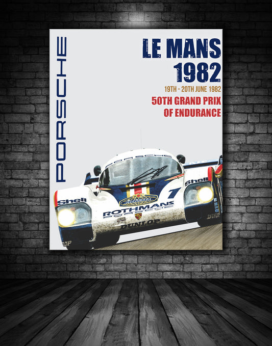 Porsche Le Mans Victory 1982 Vintage Poster