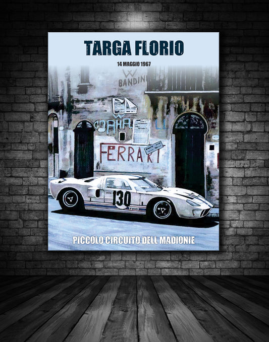 Targa Florio 1967 Ford GT 40 Vintage Poster