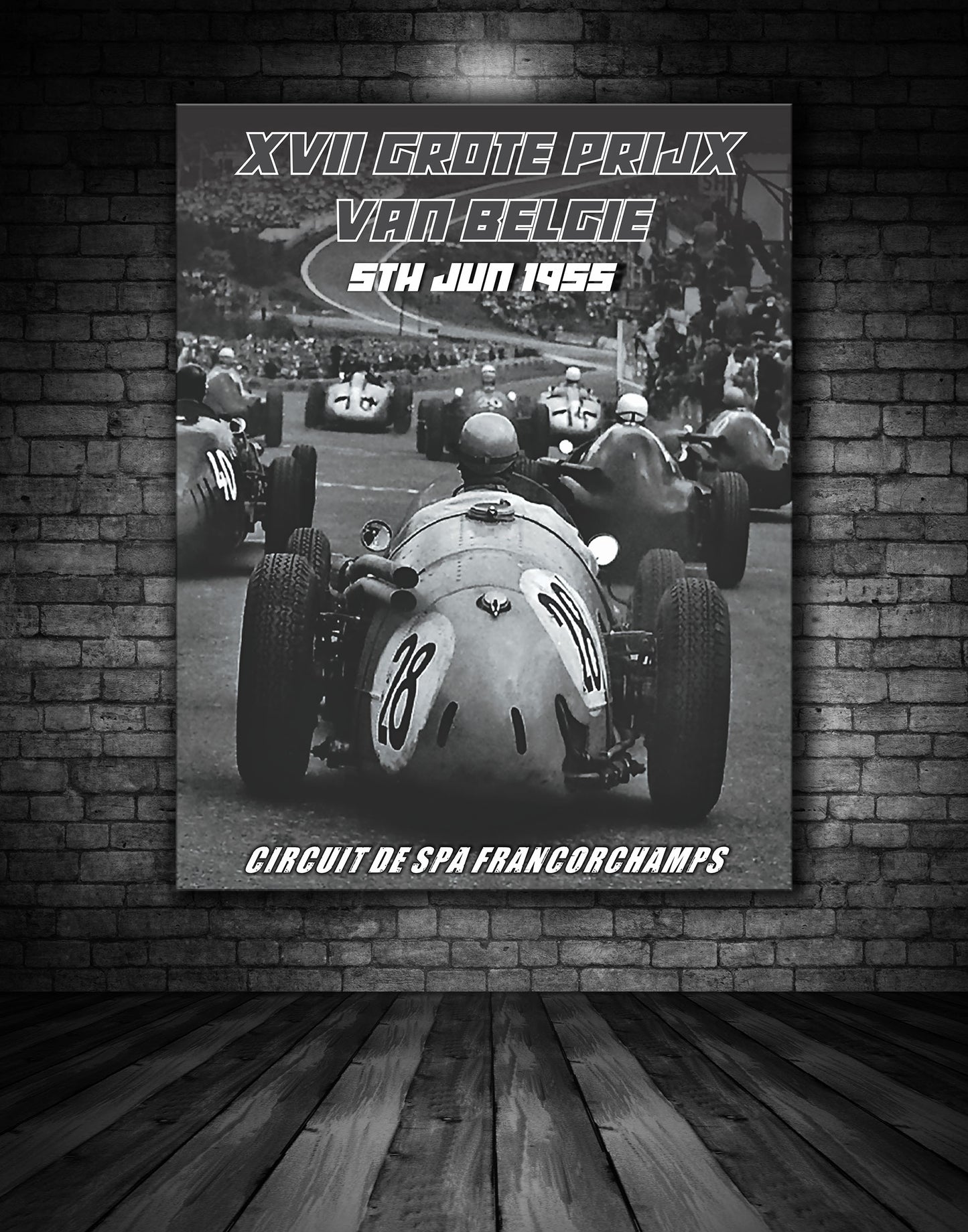 1955 Spa Grand Prix Vintage Poster