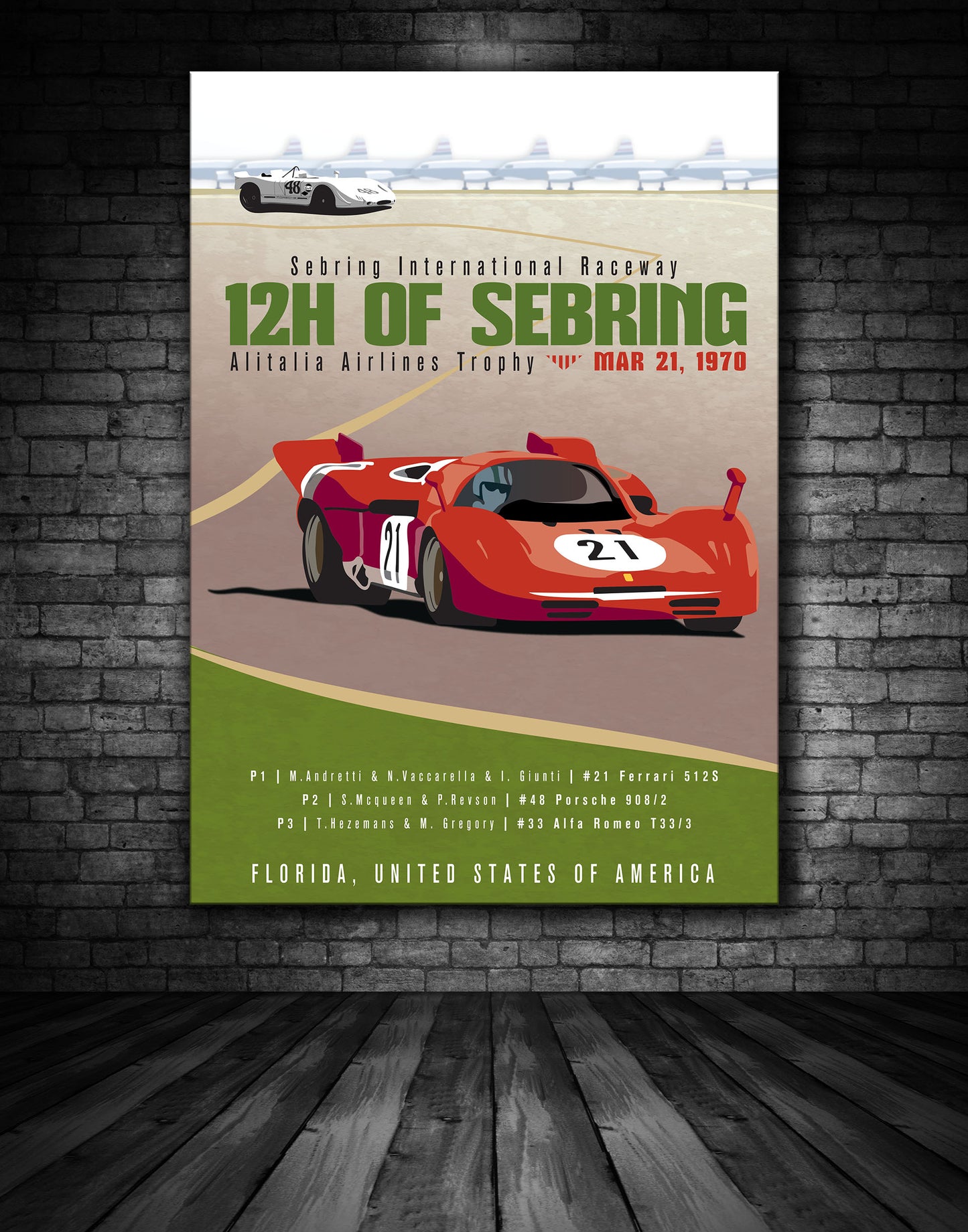 1970 12 Hours Of Sebring Poster