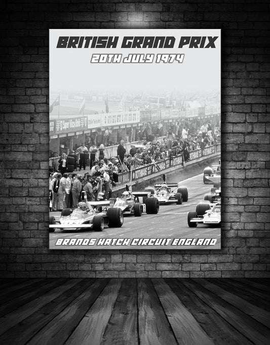 1974 British Grand Prix Vintage Poster