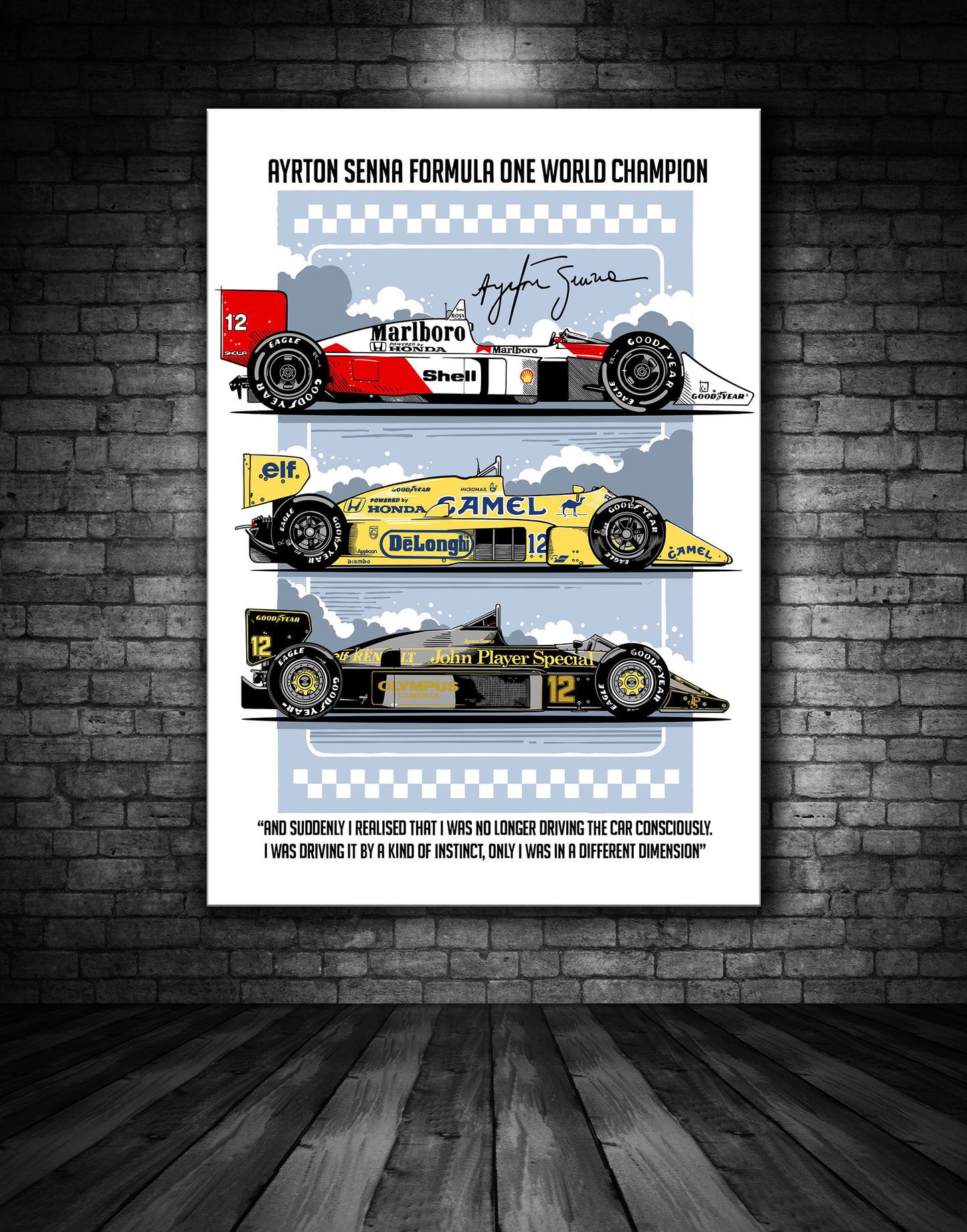 AYRTON SENNA TRIBUTE ILLUSTRATION PRINT
