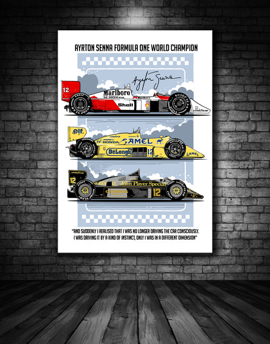AYRTON SENNA TRIBUTE ILLUSTRATION PRINT