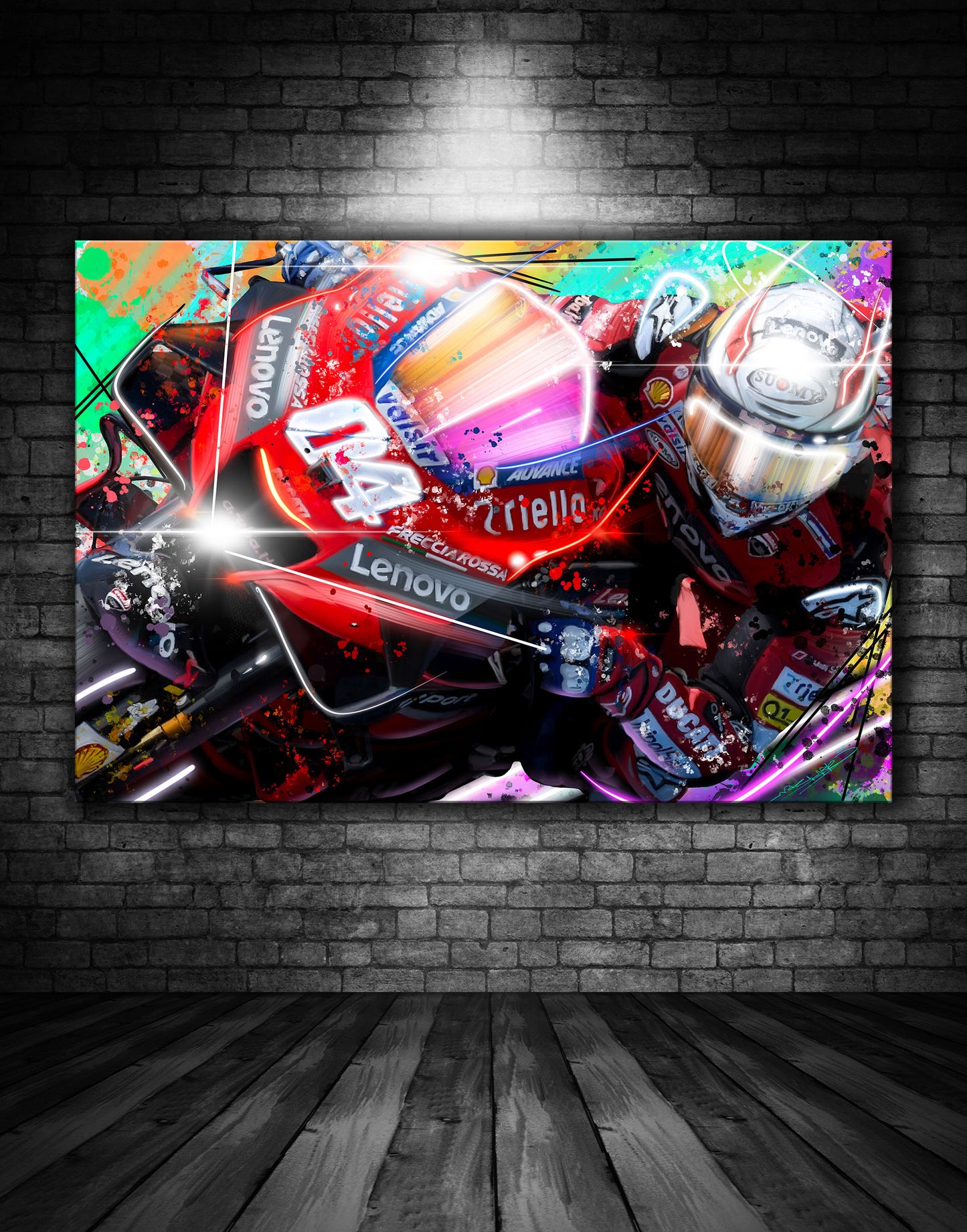 Andrea Dovizioso Lenovo Ducati Corse Graffiti Painting