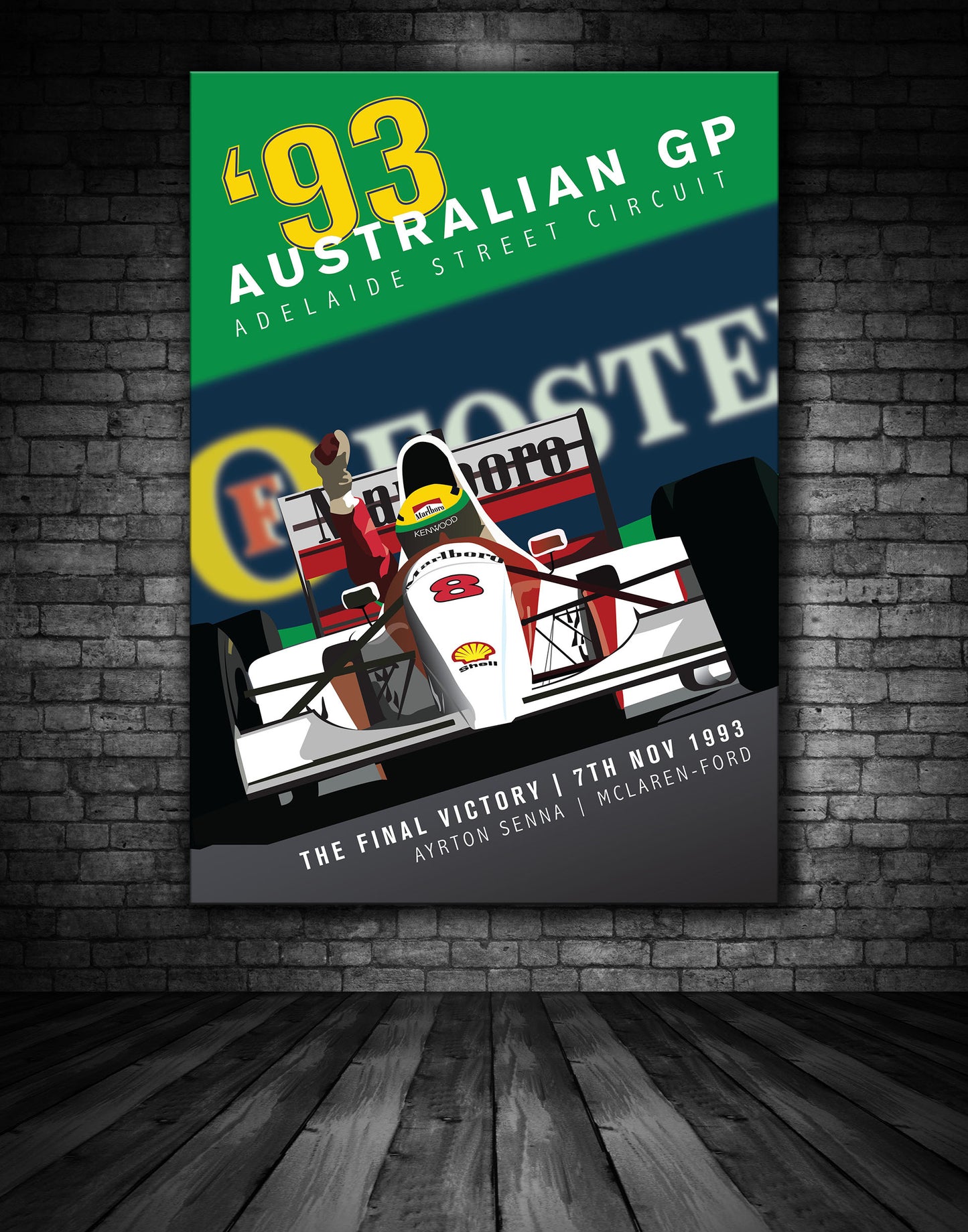 Ayrton Senna Adelaide Grand Prix 1993 Poster