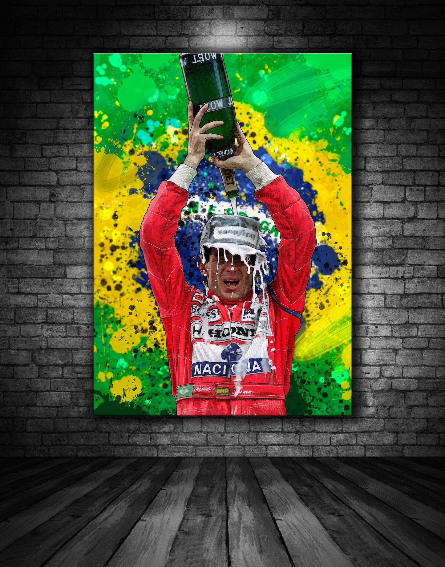 Ayrton Senna Brazil Grand Prix Victory Graffiti Painting