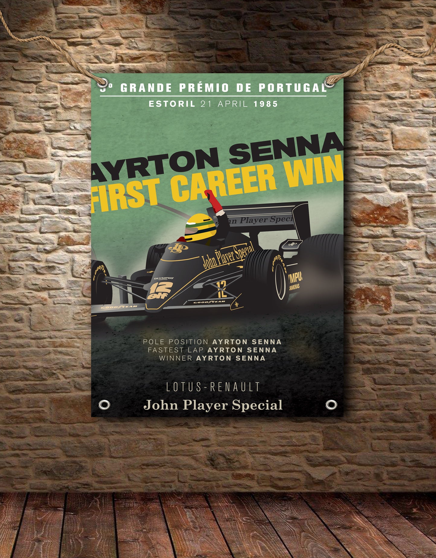 Ayrton Senna Estoril 1985 Banner