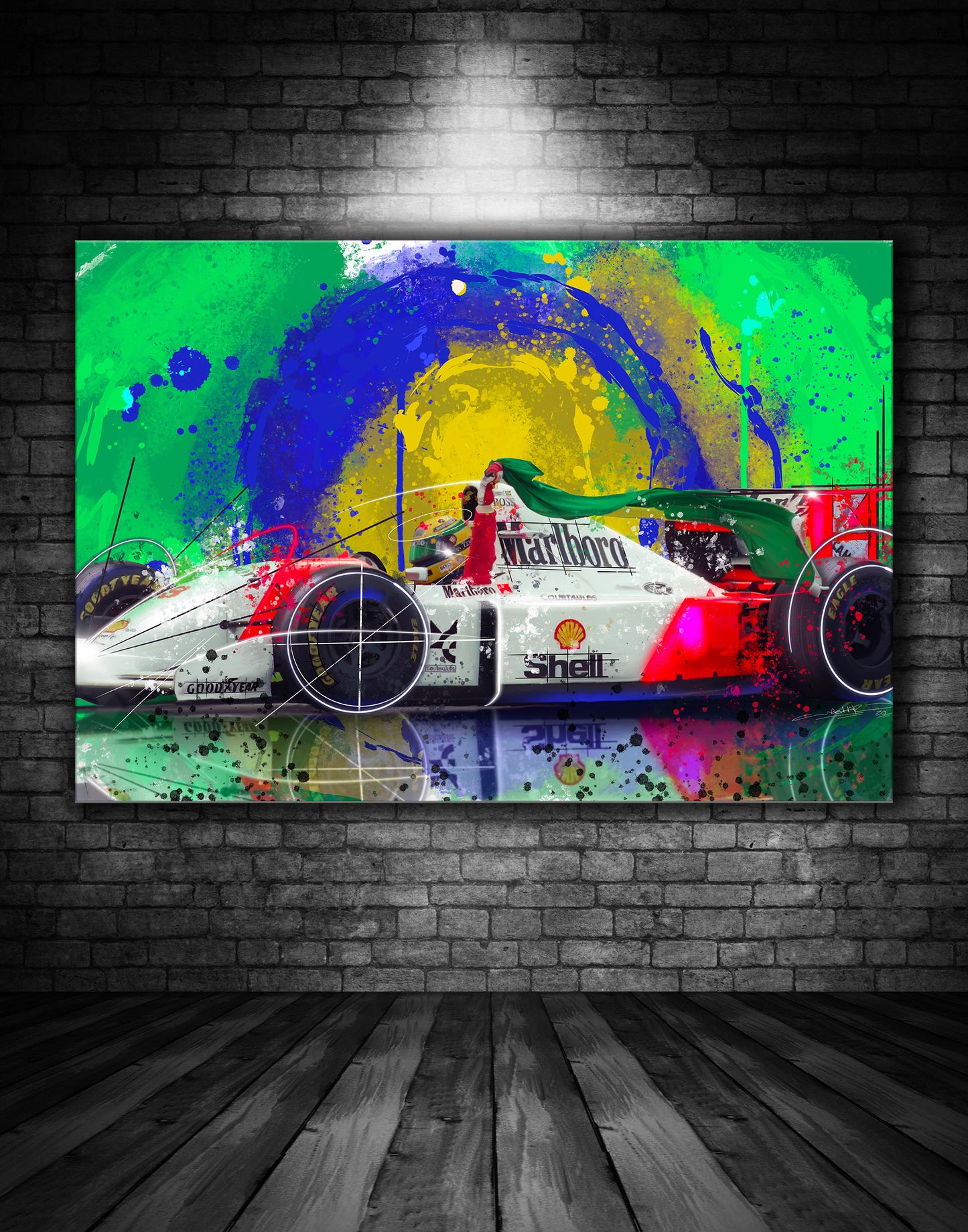 Ayrton Senna Mclaren Brazil 1993 Graffiti Painting