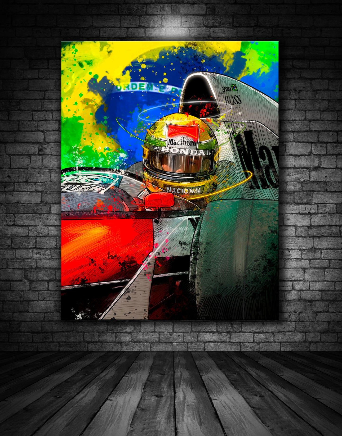 Ayrton Senna Mclaren F1 Graffiti Painting