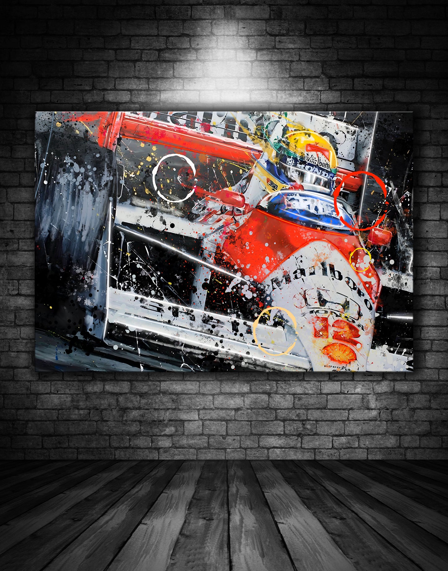 Ayrton Senna Mclaren F1 Splash Art Graffiti Painting