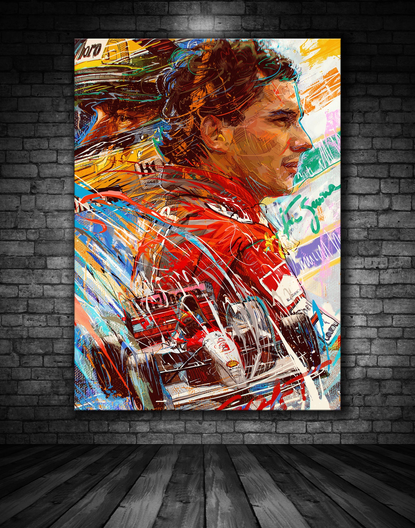 Ayrton Senna Mclaren F1 Tribute Graffiti Painting