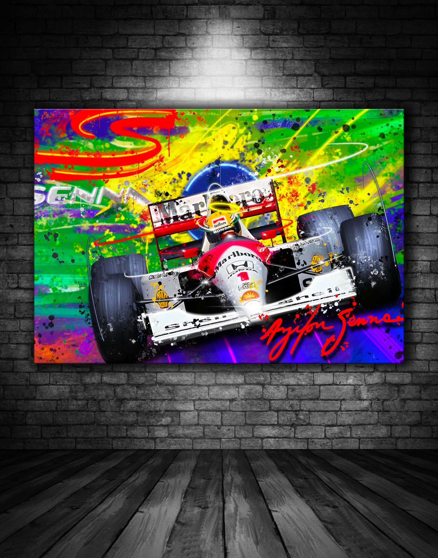 Ayrton Senna Mclaren F1 With Signature Graffiti Painting