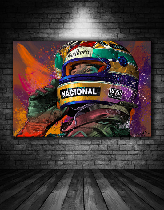 Ayrton Senna Nacional Helmet Graffiti Painting