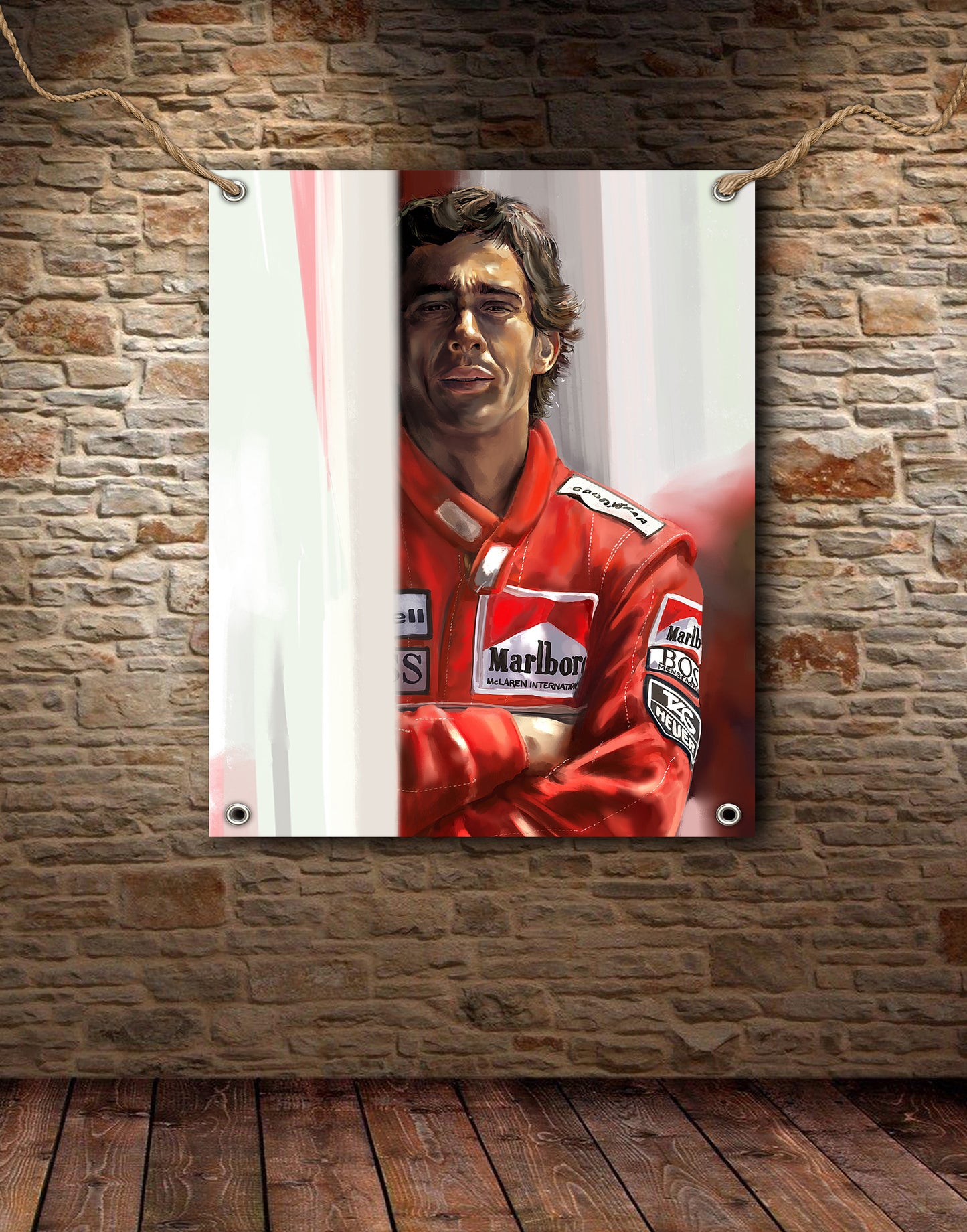 Ayrton Senna Portrait Banner