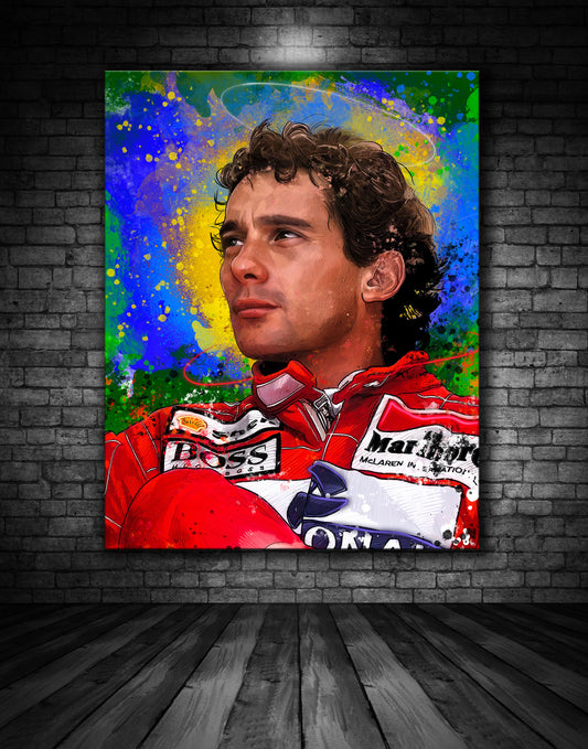 Ayrton Senna Portrait Of A Legend Graffiti Painting