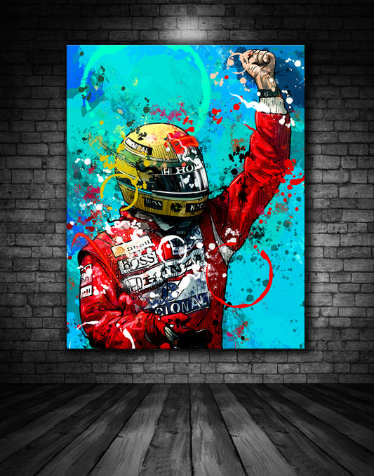 Ayrton Senna Victory Celebration Graffiti Painting