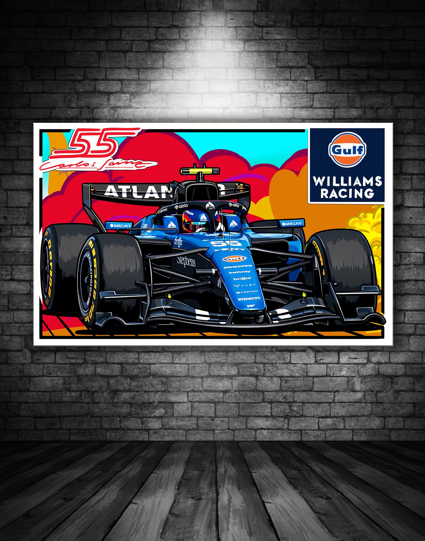 CARLOS SAINZ WILLIAMS F1 POSTER