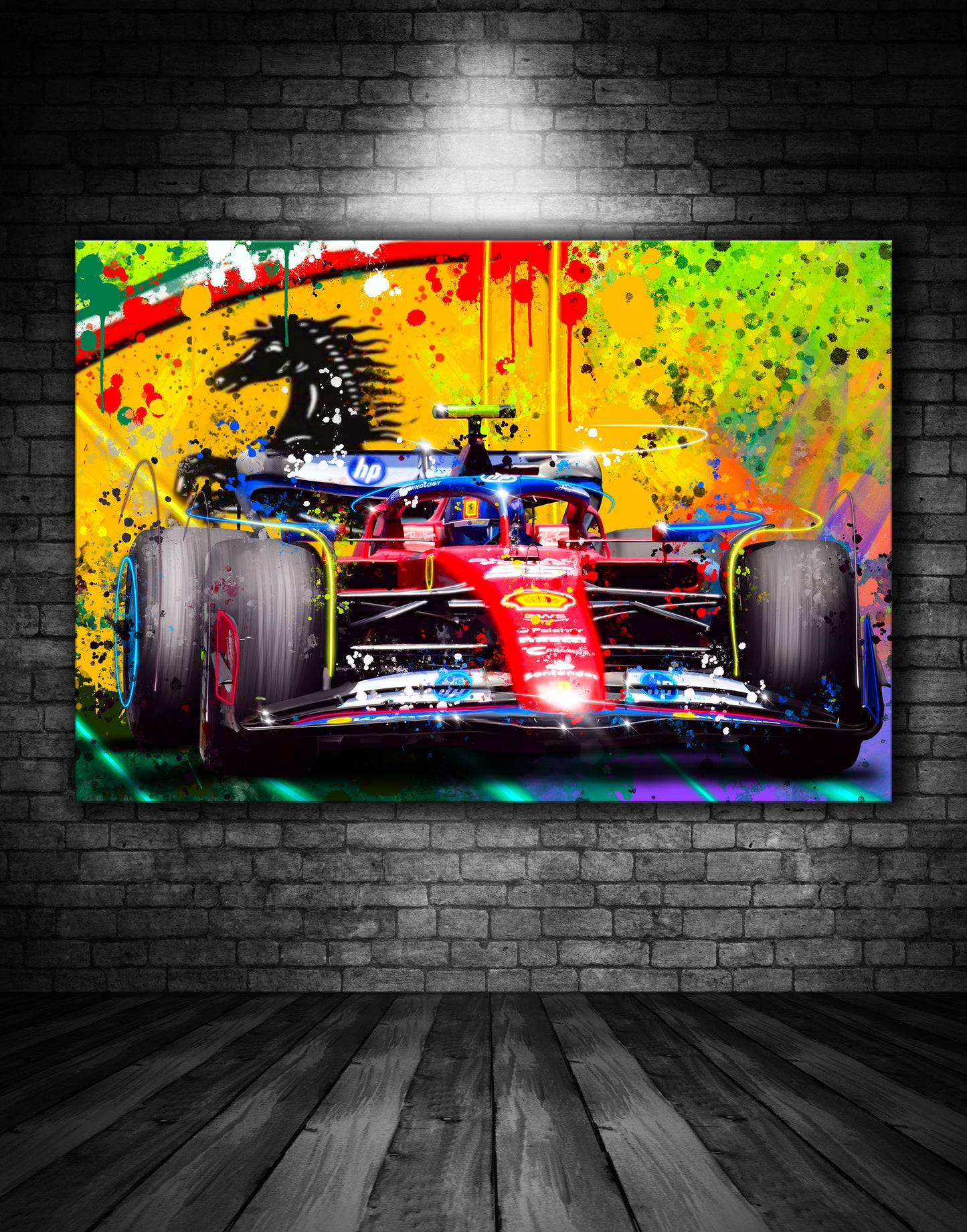 Carlos Sainz Ferrari F1 Graffiti Painting