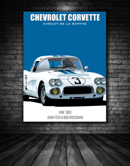 Chevrolet Corvette Le Mans 1960 Poster