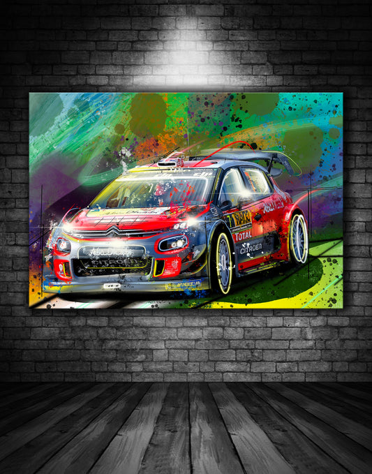 Citroen C3 WRC Rally Car Graffiti Painting