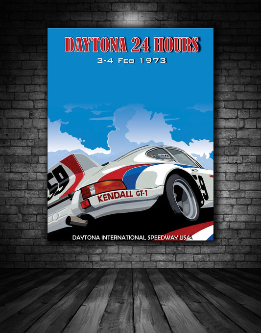 Daytona 1973 24 Hours Vintage Poster