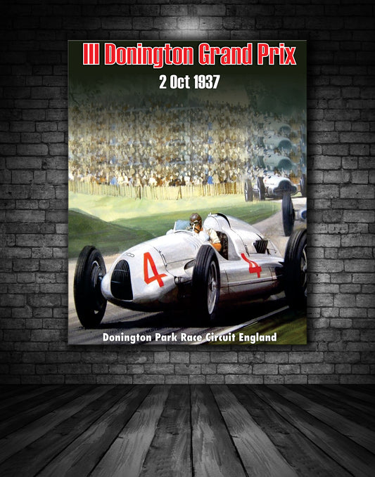 Donington Grand Prix 1937 Vintage Poster