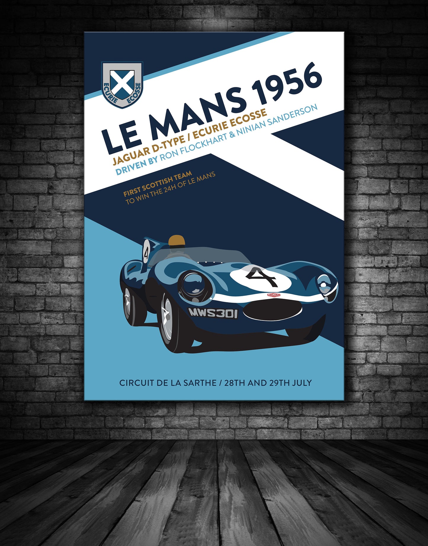 Ecurie Ecosse 1956 Le Mans Jaguar Poster