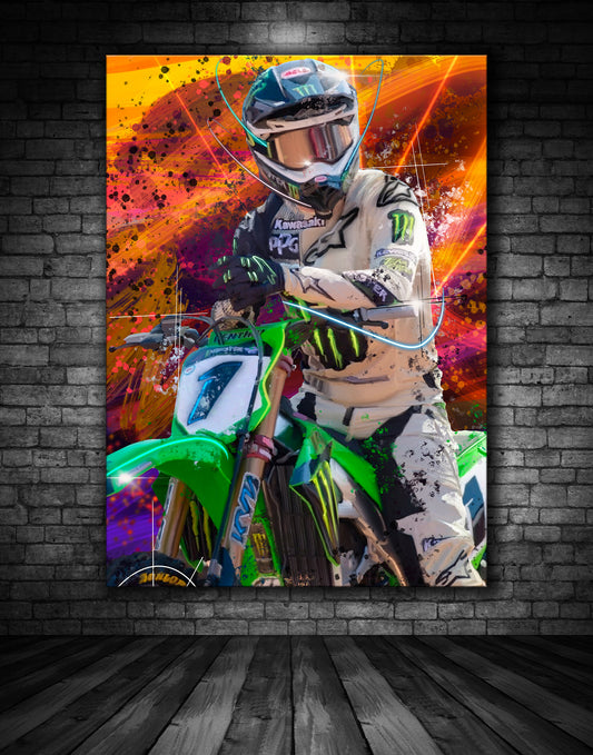 Eli Tomac Kawasaki 1 Graffiti Painting