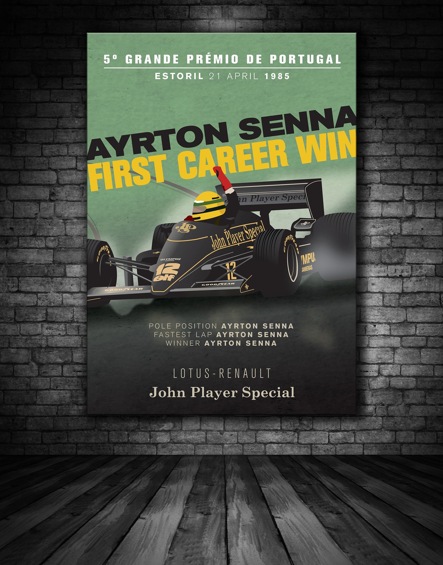 Estoril Grand Prix 1985 Ayrton Senna Poster