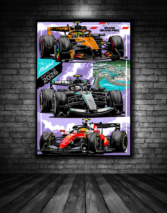 F1 MIAMI GRAND PRIX 2026 POSTER BLACK EDITION