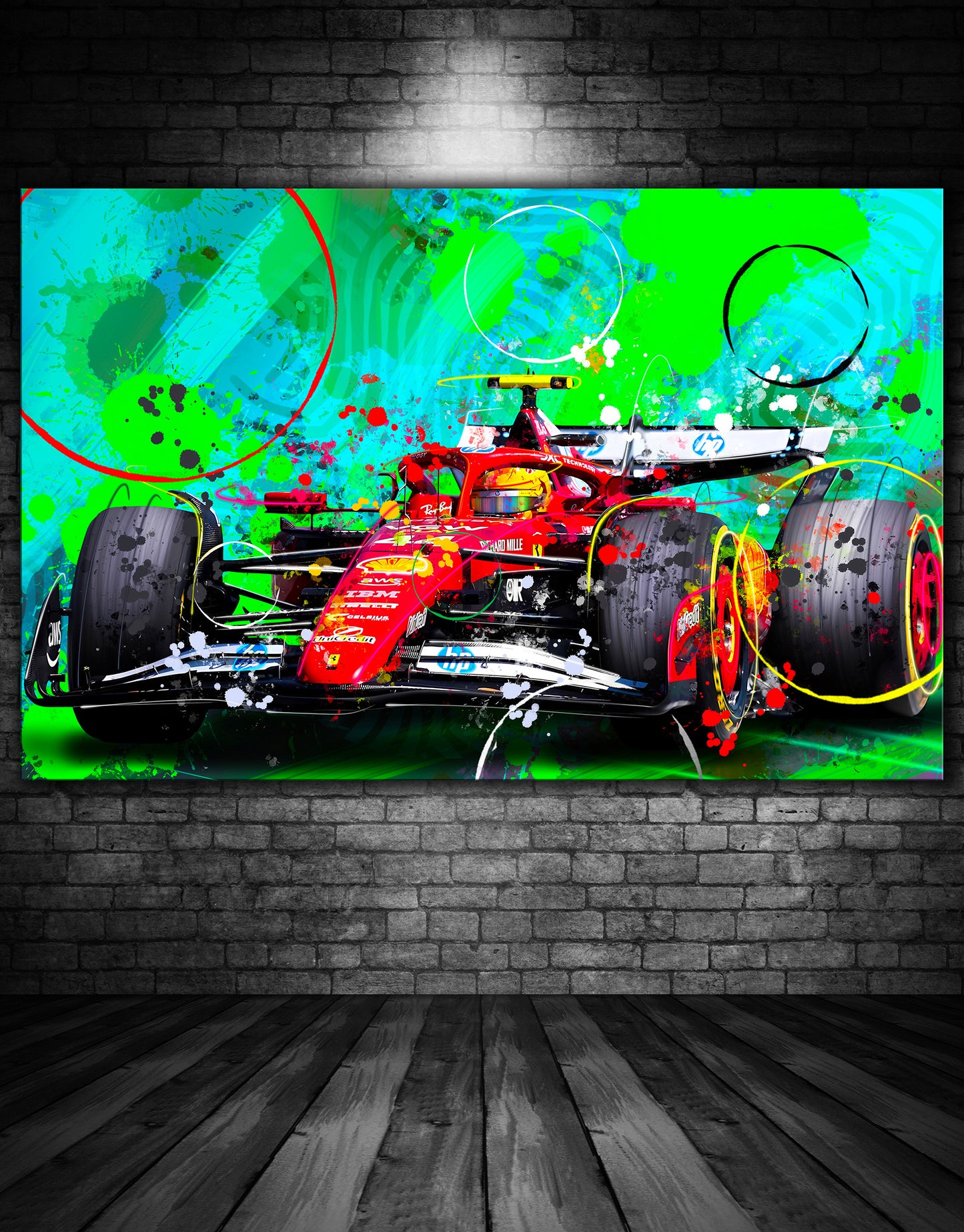 FERRARI F1 LEWIS HAMILTON GRAFFITI PAINTING