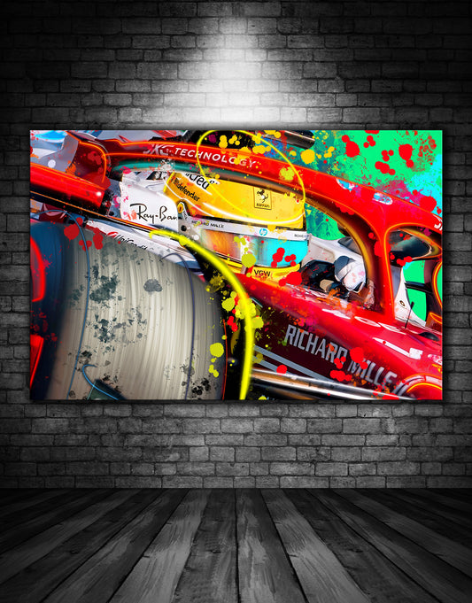FERRARI F1 LEWIS HAMILTON PAINTING
