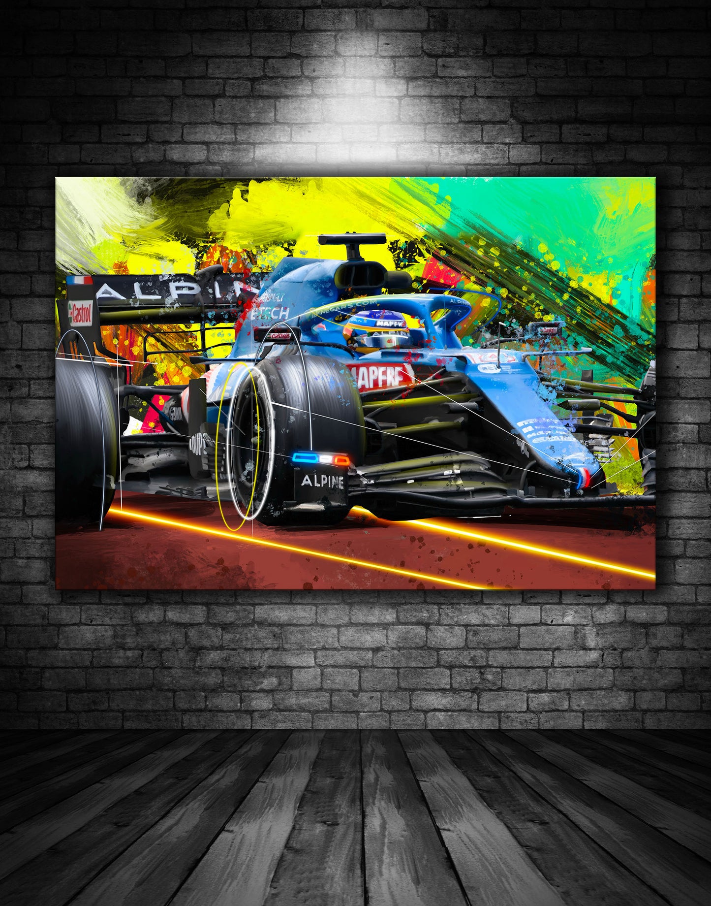 Fernando Alonso Alpine F1 Graffiti Painting