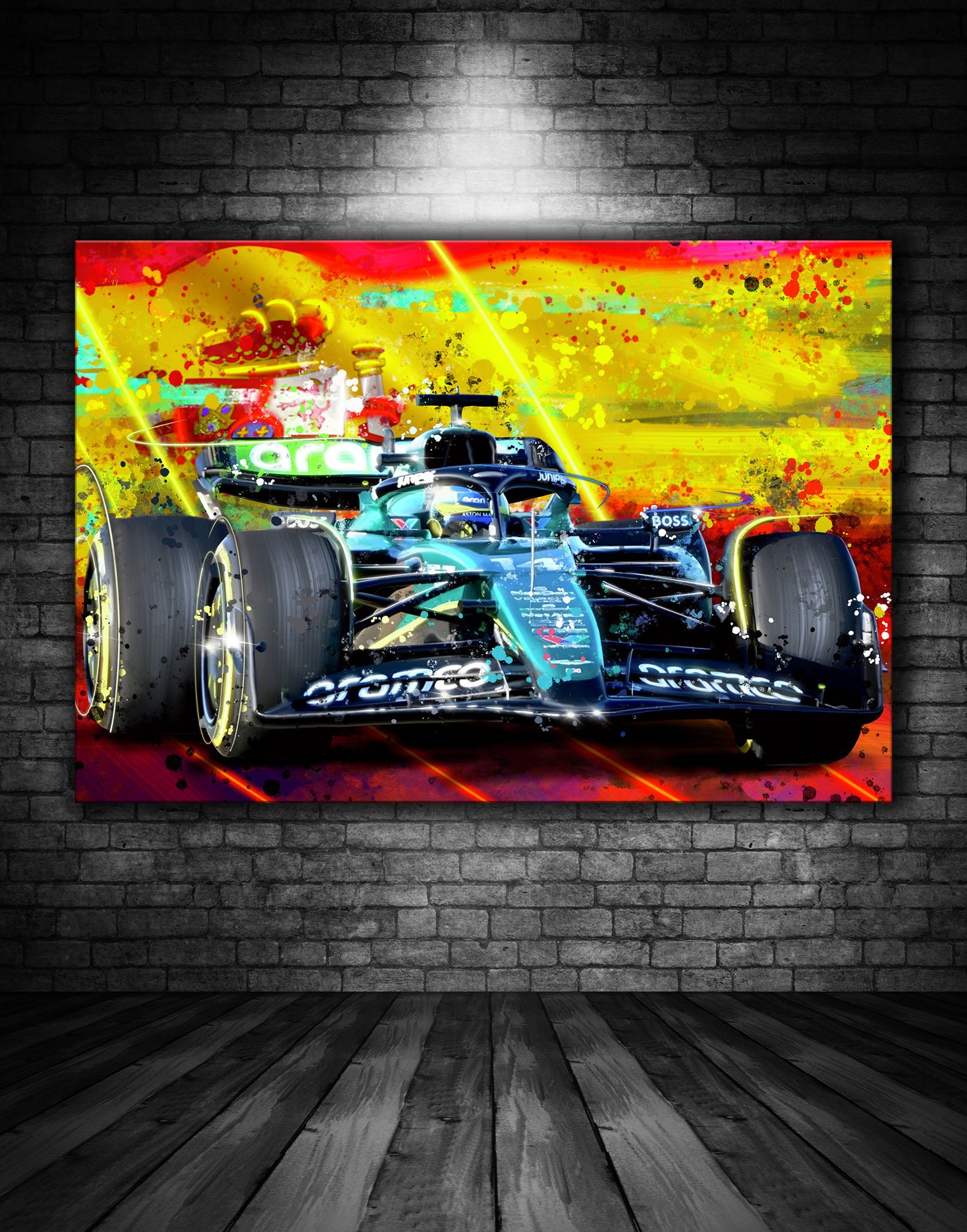 Fernando Alonso Aston Martin F1 Graffiti Painting