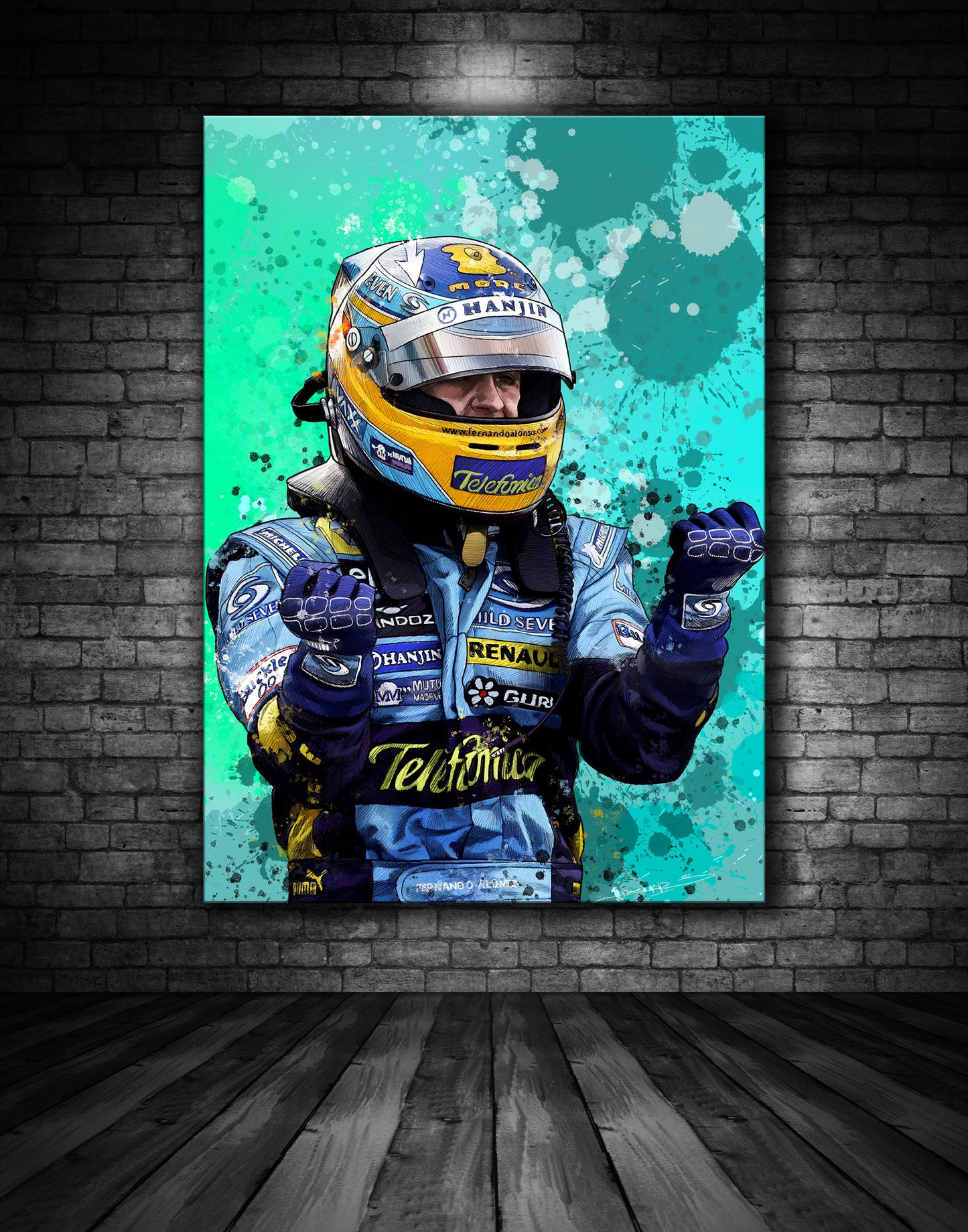 Fernando Alonso Renault F1 Celebration Graffiti Painting