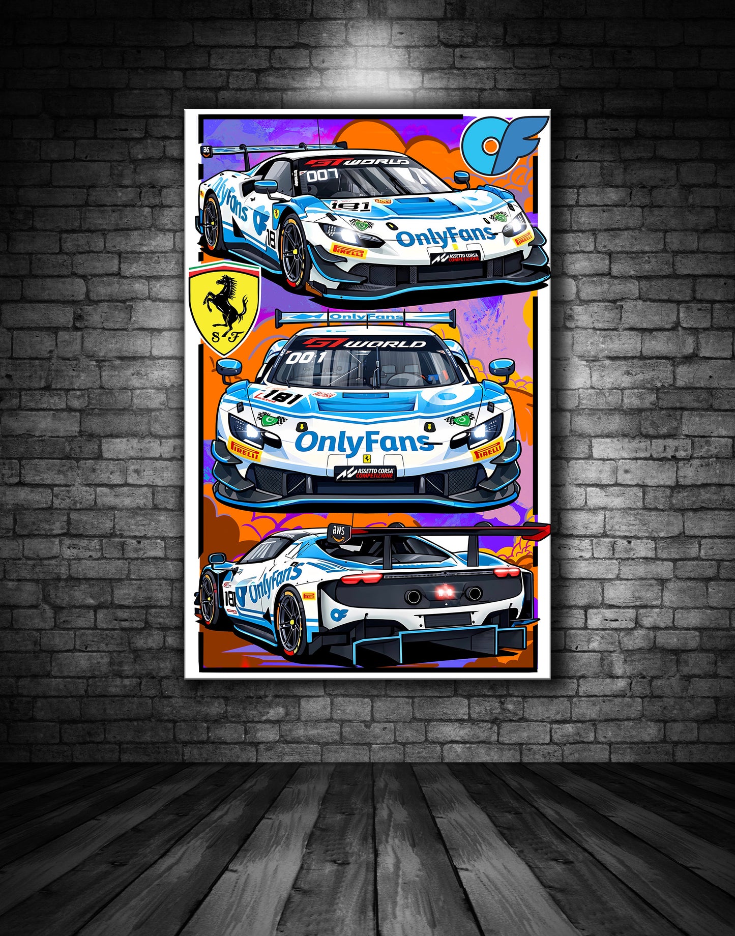 Ferrari 296 GT3 Only Fans Racing Print
