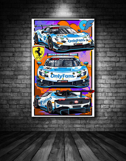 Ferrari 296 GT3 Only Fans Racing Print