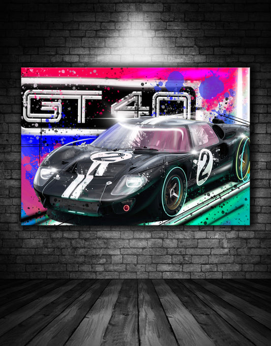 Ford GT40 1066 Le Mans Graffiti Painting